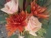 Bouquet of roses, pin cushion protea, leucadendron, mums, silk tulip