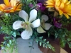 Silk centerpiece of sunflowers, orchids