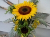 Sunflower bouquet with dusty miller, wheat, queen annes lace