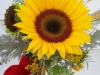 Sunflower bouquet with dusty miller, wheat, queen annes lace