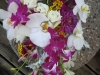 Bouquet of orchids with a hint of yellow wax