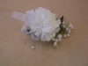 silk corsage white carnation with babies breath