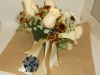 Fresh bouquet: calla lilies, off white roses, queen annes lace, buttons, hypericum berries, bling pieces, brooch on stem