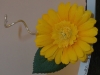 silk, mini yellow gerb, green, silver coil