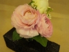 fresh pink ranunculus, spray rose, ivy