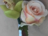 Silk spray rose with orchid