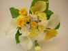fresh/silk throw bouquet, calla lilies, carnations, spray roses