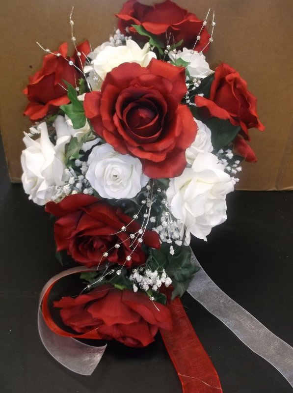 Silk Cascade bouquet of roses